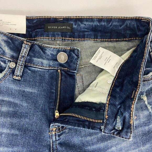 Silver Jeans Co. Women's Suki Slim Leg Curvy Size 27 (26 x 27) Mid Rise NWT - Picture 4 of 13